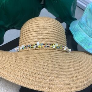 Straw Sun Hat With Colorful Shell Motif